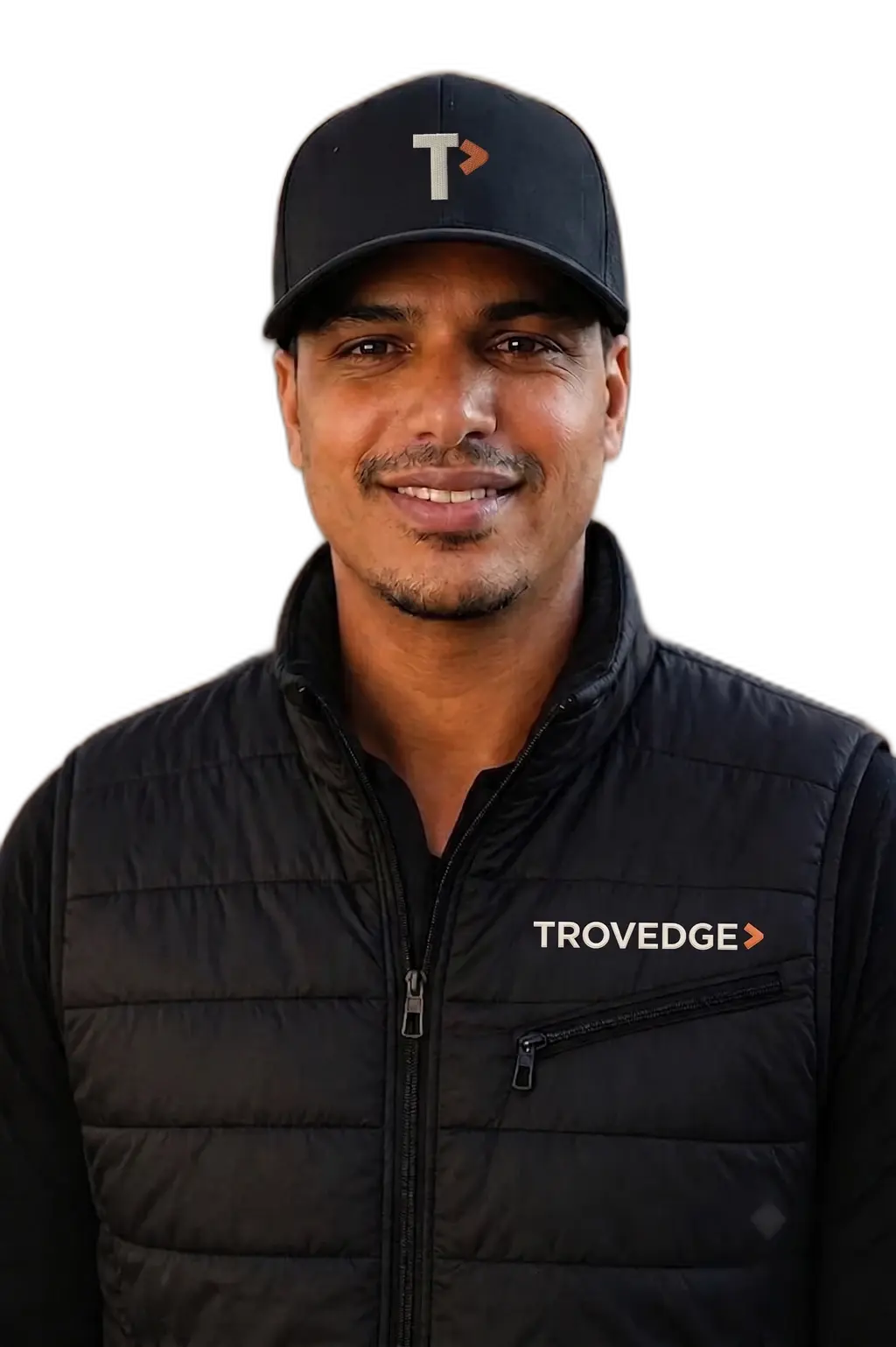 Yorkis Estevez, founder of Trovedge, on a jobsite